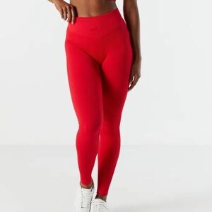 Sommer Ray Seamless Ribbed Active Legging | Red